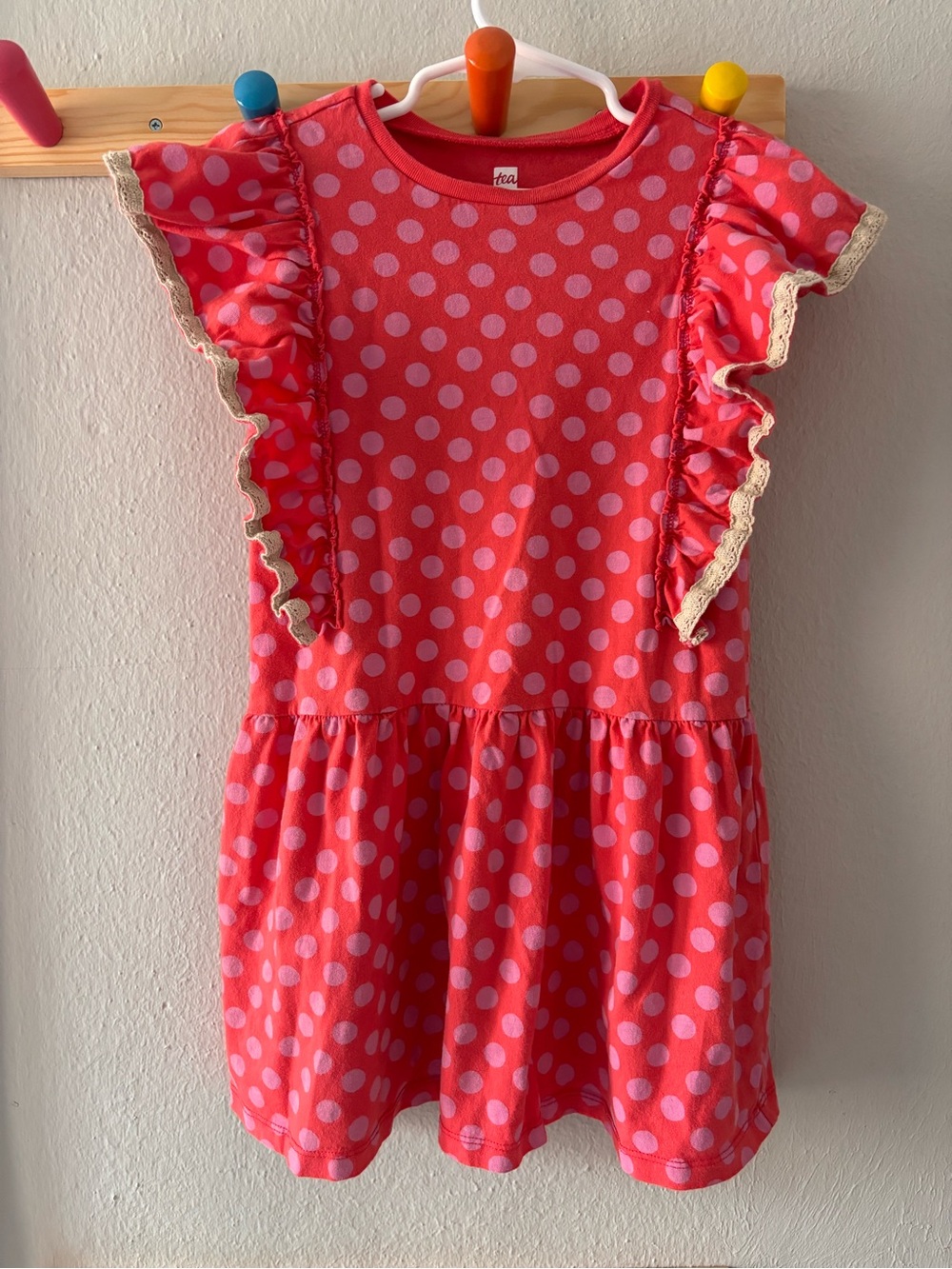 Tea Collection Crochet Trim Ruffle Dress